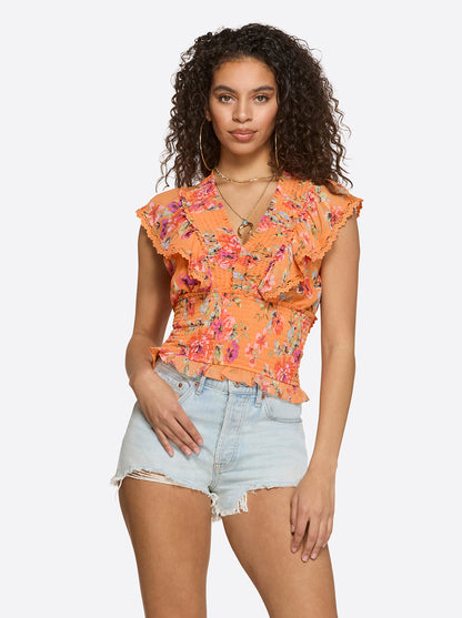 Lilianna Top in Watercolor Roses - Jessica Simpson Women