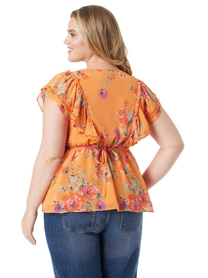 Nori Top in Watercolor Roses - Jessica Simpson Women