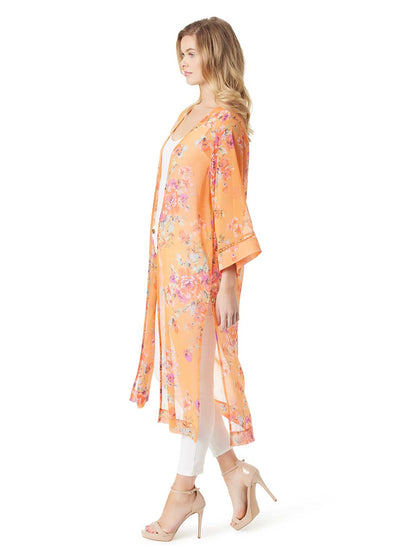 Caelan Kimono in Watercolor Roses - Jessica Simpson Women