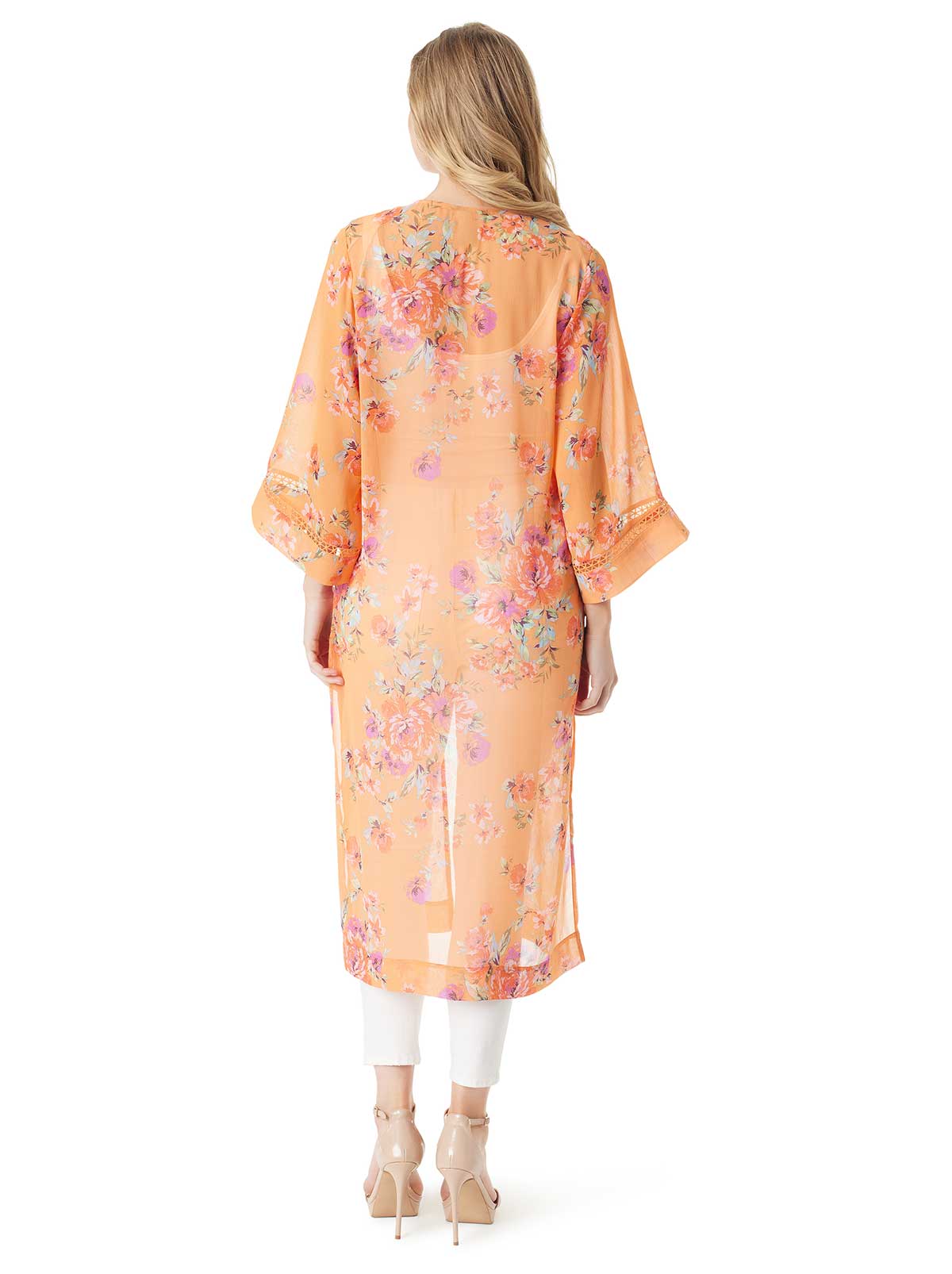 Caelan Kimono in Watercolor Roses - Jessica Simpson Women
