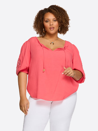 Sibyl Top in Rose Of Sharon - Jessica Simpson Women