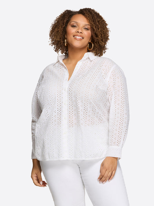 Beryl Button Up Shirt in Gardenia - Jessica Simpson Women