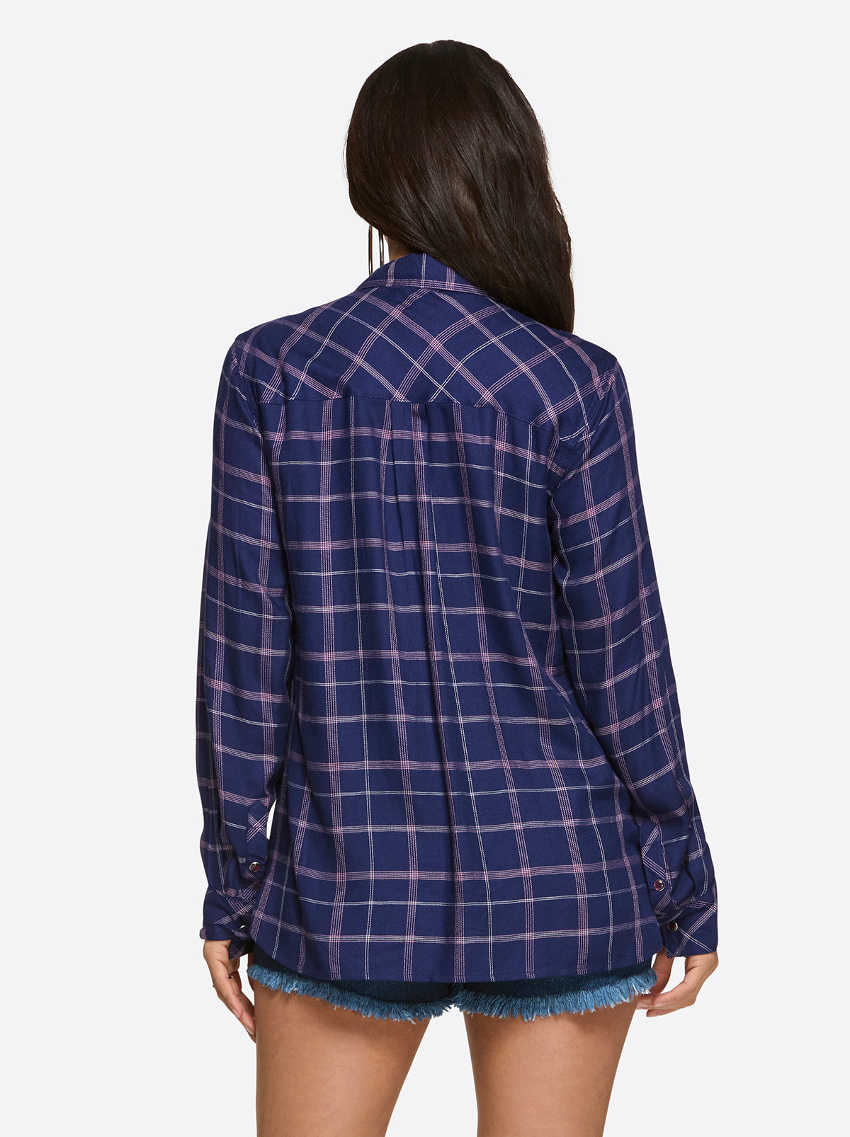 Petunia Shirt in Ocean Cavern Plaid - Jessica Simpson Women