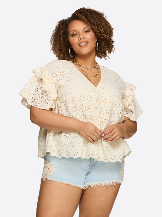 Mareike Top in Parchment - Jessica Simpson Women