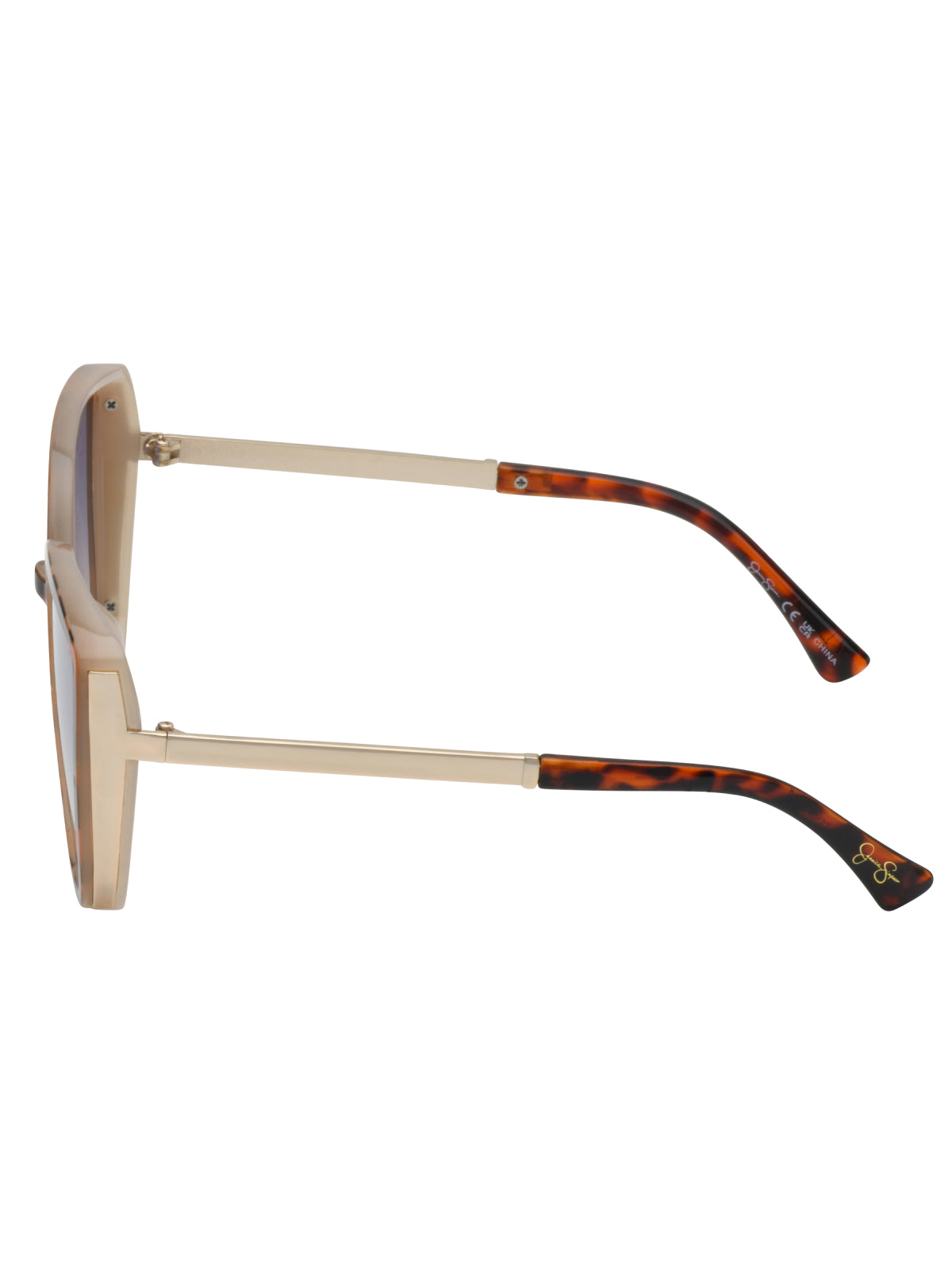 Cat Eye Sunglasses with Metal Temple in Tortoise - Jessica Simpson Accessories