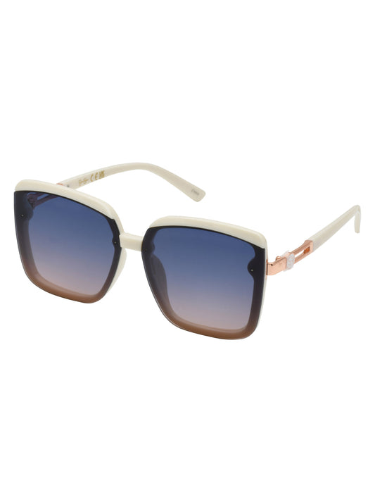 Oversized Fashionable Square Sunglasses in Cream - Jessica Simpson Accessories