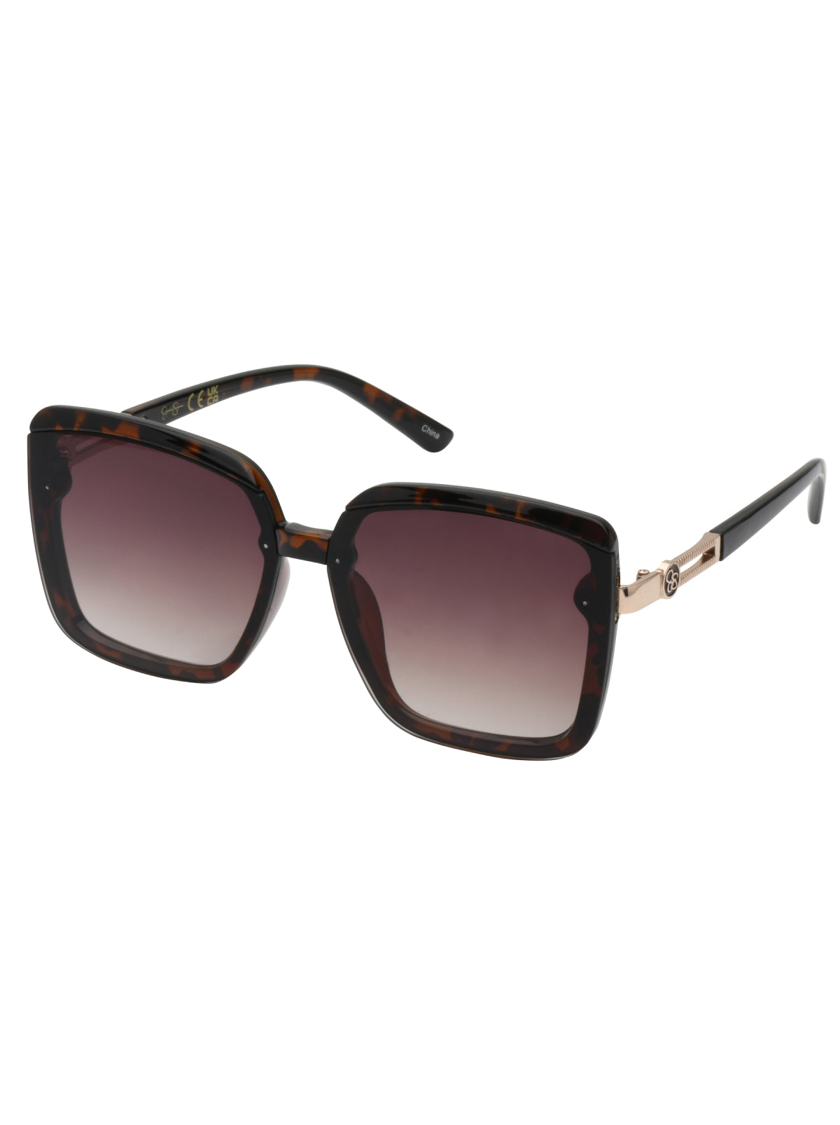 Oversized Fashionable Square Sunglasses in Tortoise - Jessica Simpson Accessories