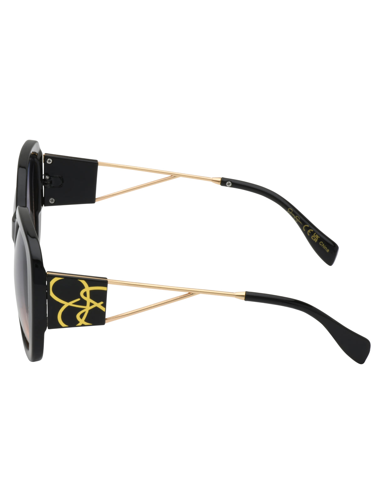 Oversized Oval Sunglasses in Black - Jessica Simpson Accessories