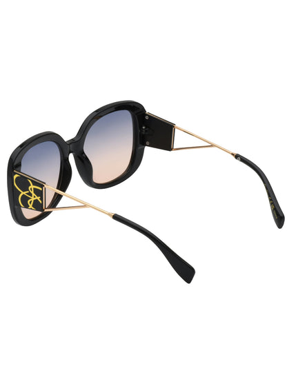 Oversized Oval Sunglasses in Black - Jessica Simpson Accessories