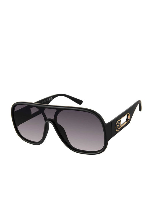 Modern Shield Aviator Sunglasses in Matte Black - Jessica Simpson Accessories