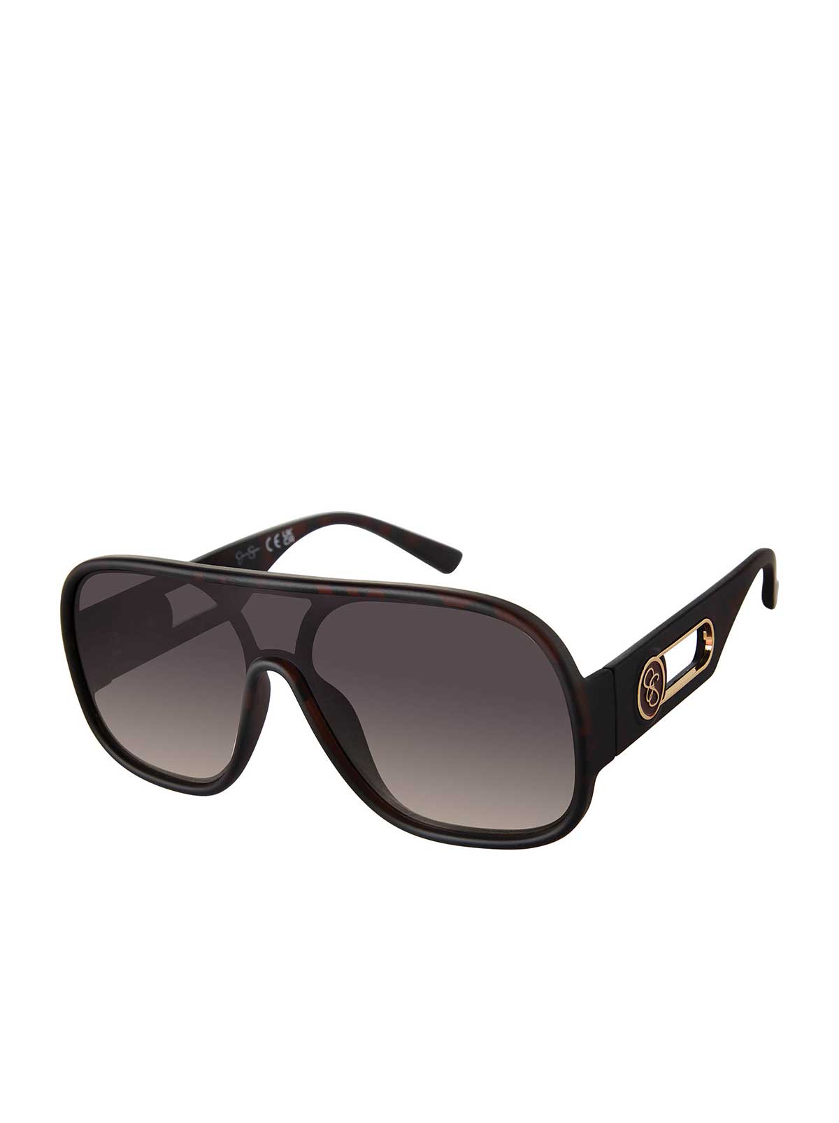 Modern Shield Aviator Sunglasses in Matte Tortoise - Jessica Simpson Accessories