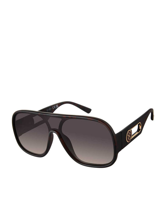 Modern Shield Aviator Sunglasses in Matte Tortoise - Jessica Simpson Accessories
