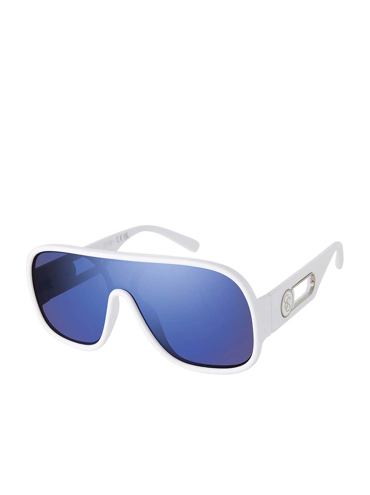 Modern Shield Aviator Sunglasses in Matte White - Jessica Simpson Accessories