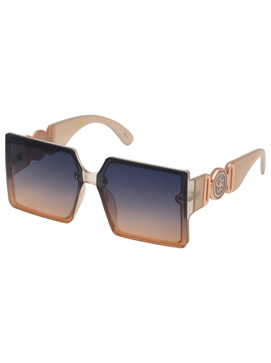Oversized Metal Accent Square Sunglasses in Matte Nude - Jessica Simpson Accessories