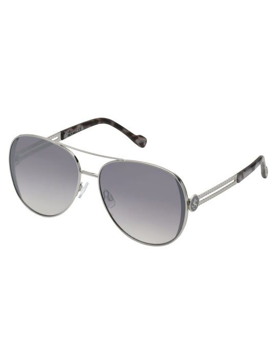 Stylish Metal Aviator Sunglasses in Silver & Tortoise - Jessica Simpson Accessories