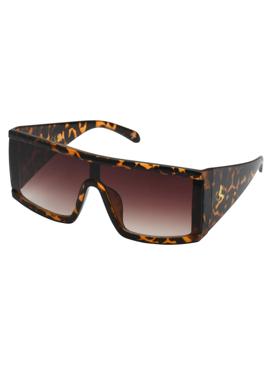 Modern Square Shield Sunglasses in Tortoise - Jessica Simpson Accessories
