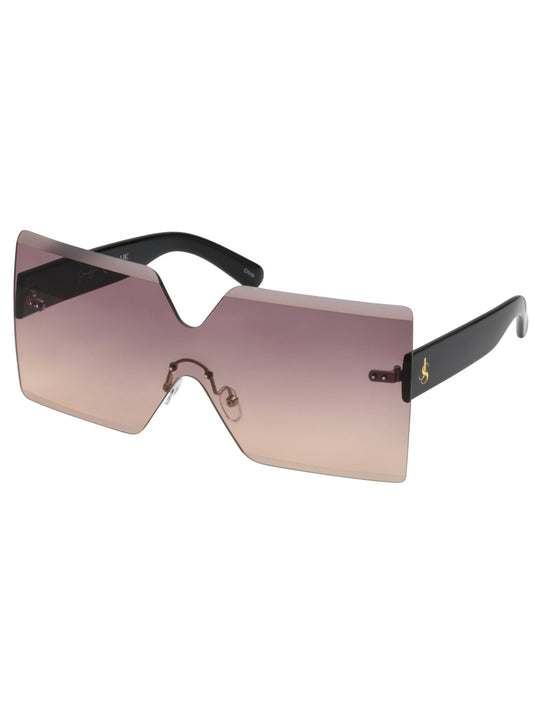 Frameless Shield Sunglasses in Black - Jessica Simpson Accessories