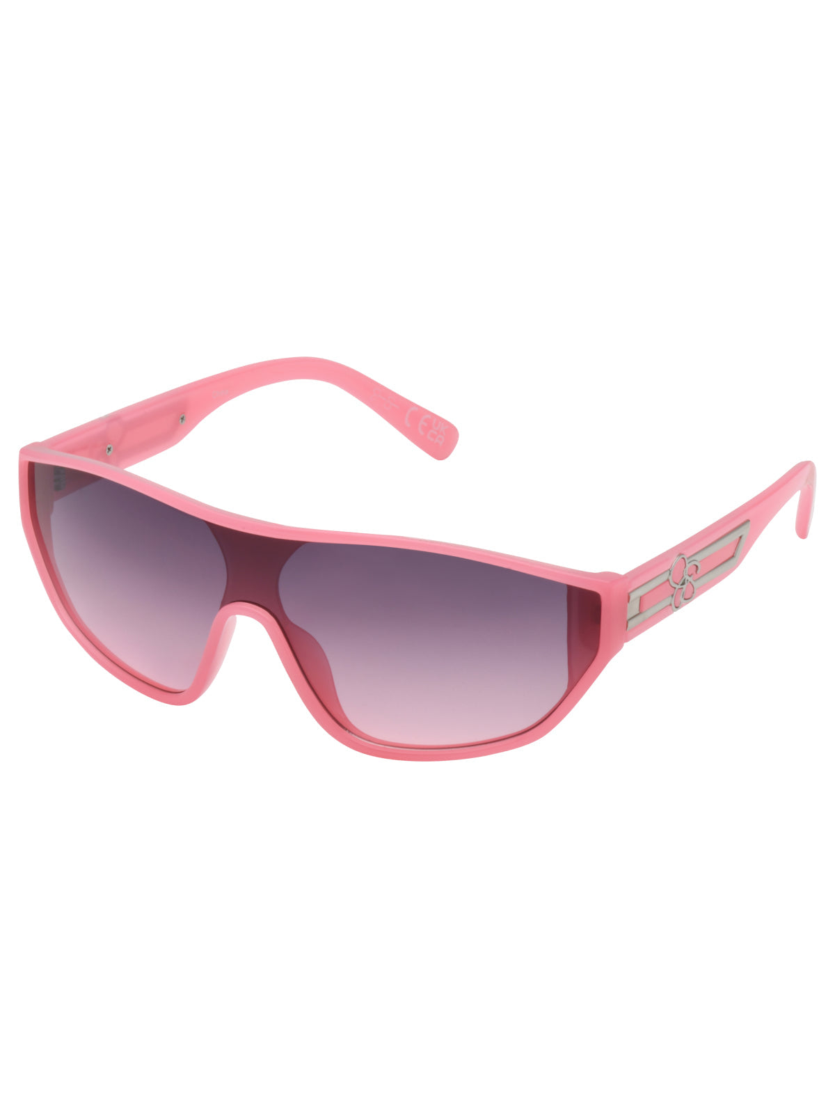 Wrap-Around Shield Sunglasses in Cream & Pink - Jessica Simpson Accessories