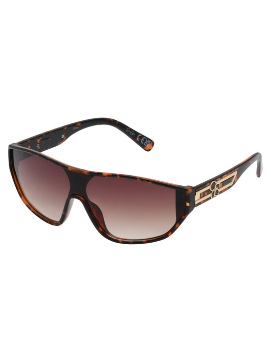 Wrap-Around Shield Sunglasses in Tortoise - Jessica Simpson Accessories
