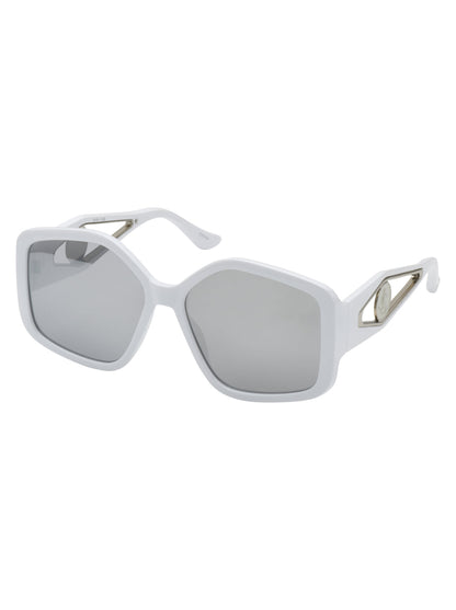 Oversized Geometric Sunglasses in White - Jessica Simpson Accessories