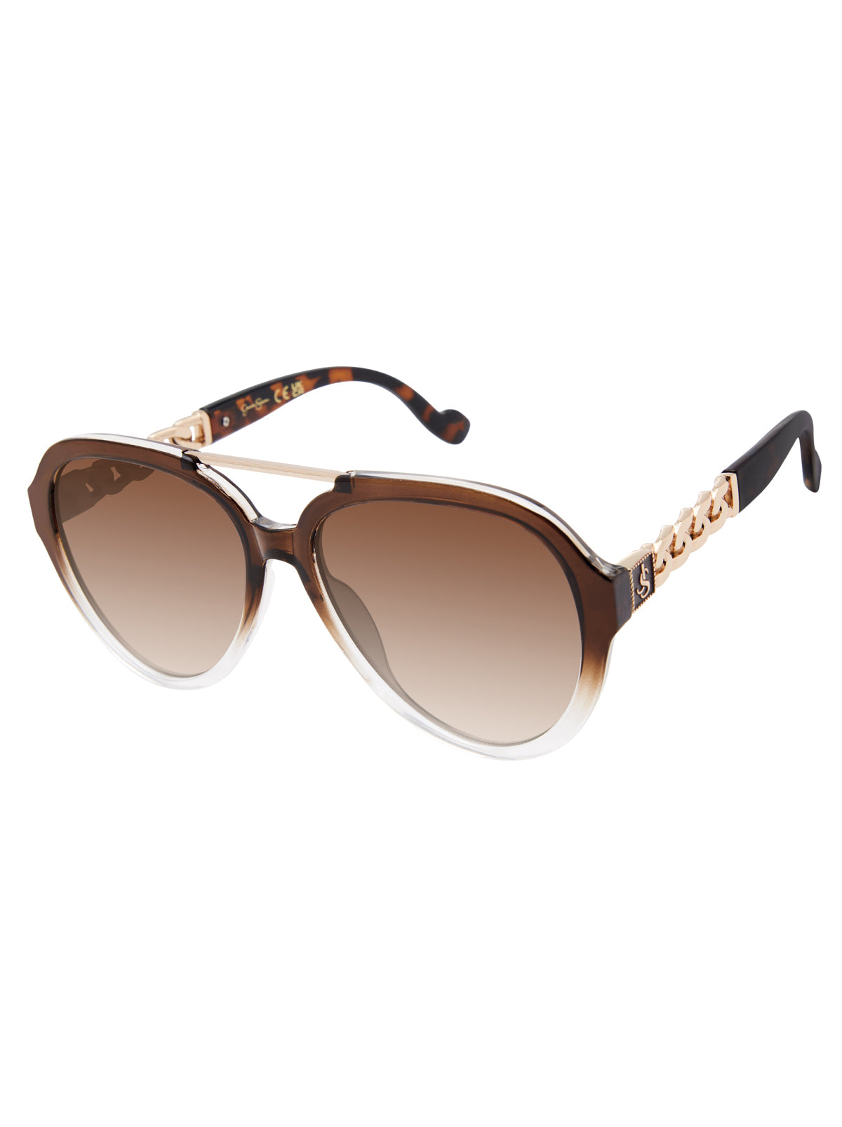 Modern Aviator Sunglasses in Brown Fade - Jessica Simpson Accessories