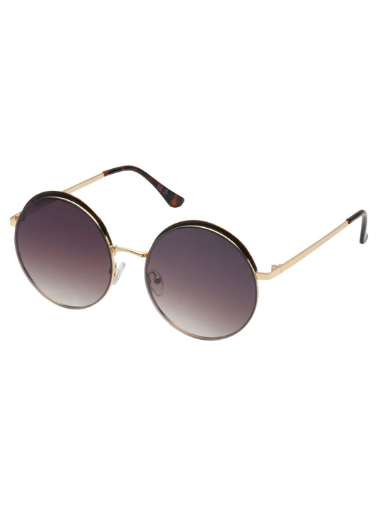 Vintage Round Metal Sunglasses in Gold & Tortoise - Jessica Simpson Accessories