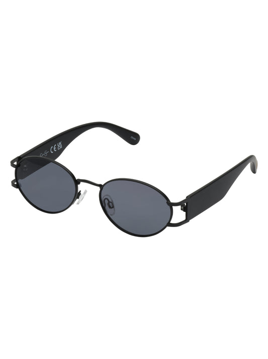 Retro Vintage Metal Oval Sunglasses in Black - Jessica Simpson Accessories
