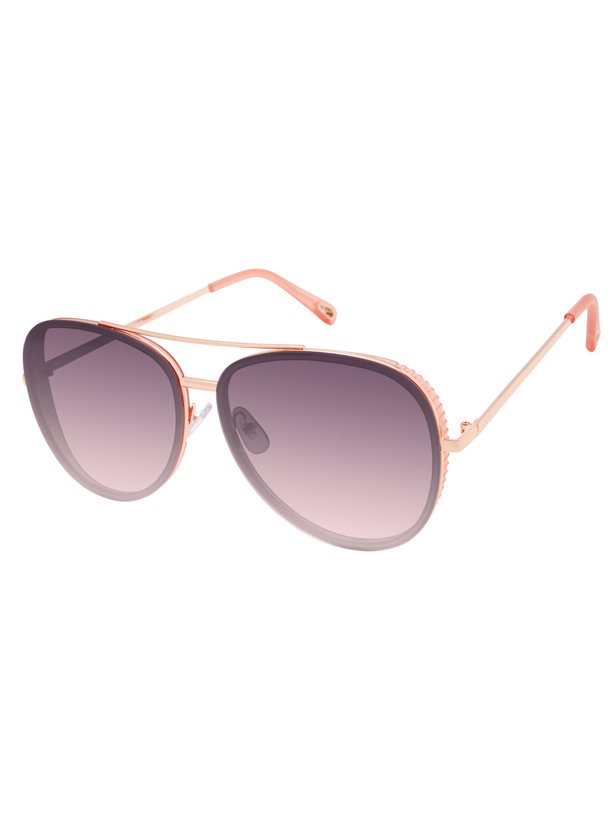 Glam Aviator Pilot Sunglasses in Rose Gold & Rose - Jessica Simpson Accessories