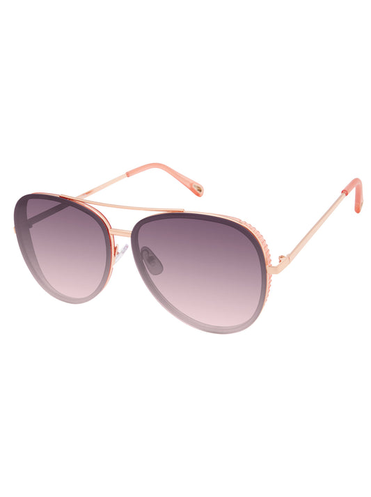 Glam Aviator Pilot Sunglasses in Rose Gold & Rose - Jessica Simpson Accessories