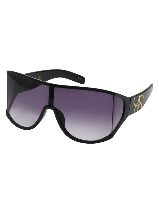 Oversized Square Wrap Shield Sunglasses in Black - Jessica Simpson Accessories