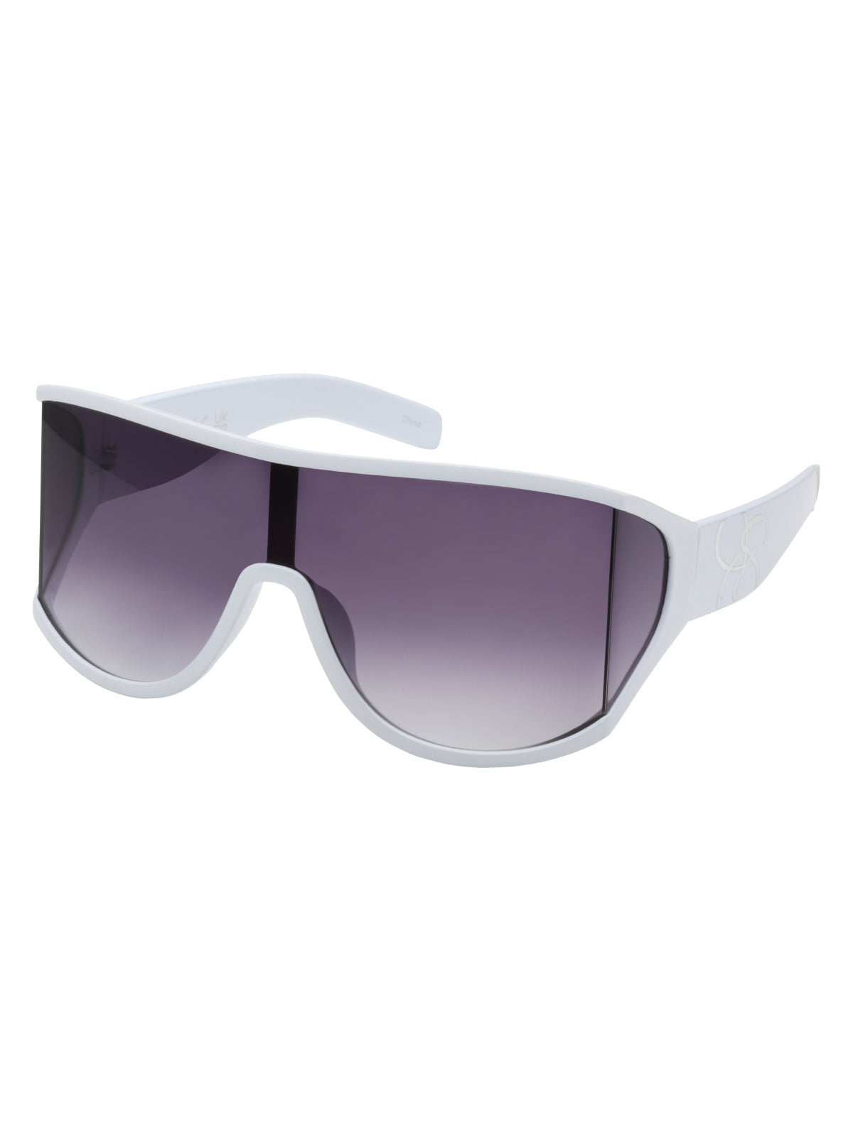 Oversized Square Wrap Shield Sunglasses in White - Jessica Simpson Accessories