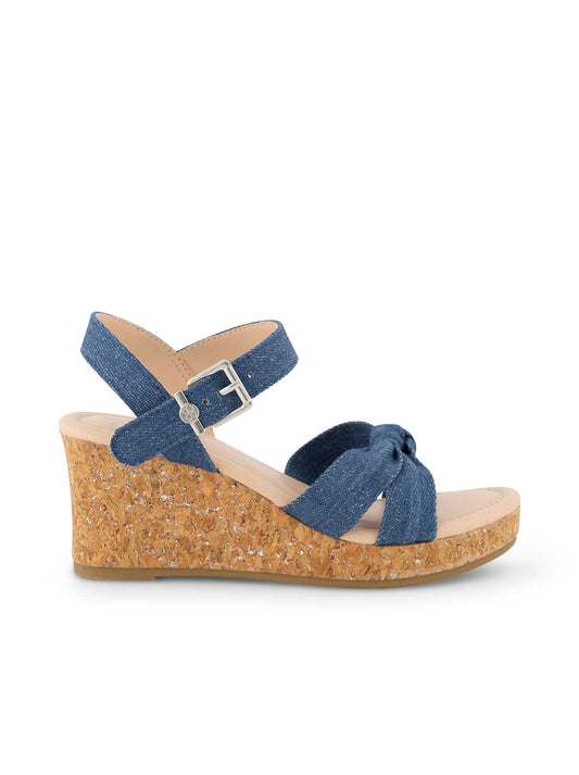 Girls' Asha Knot Wedge Sandals in Denim - Jessica Simpson Women