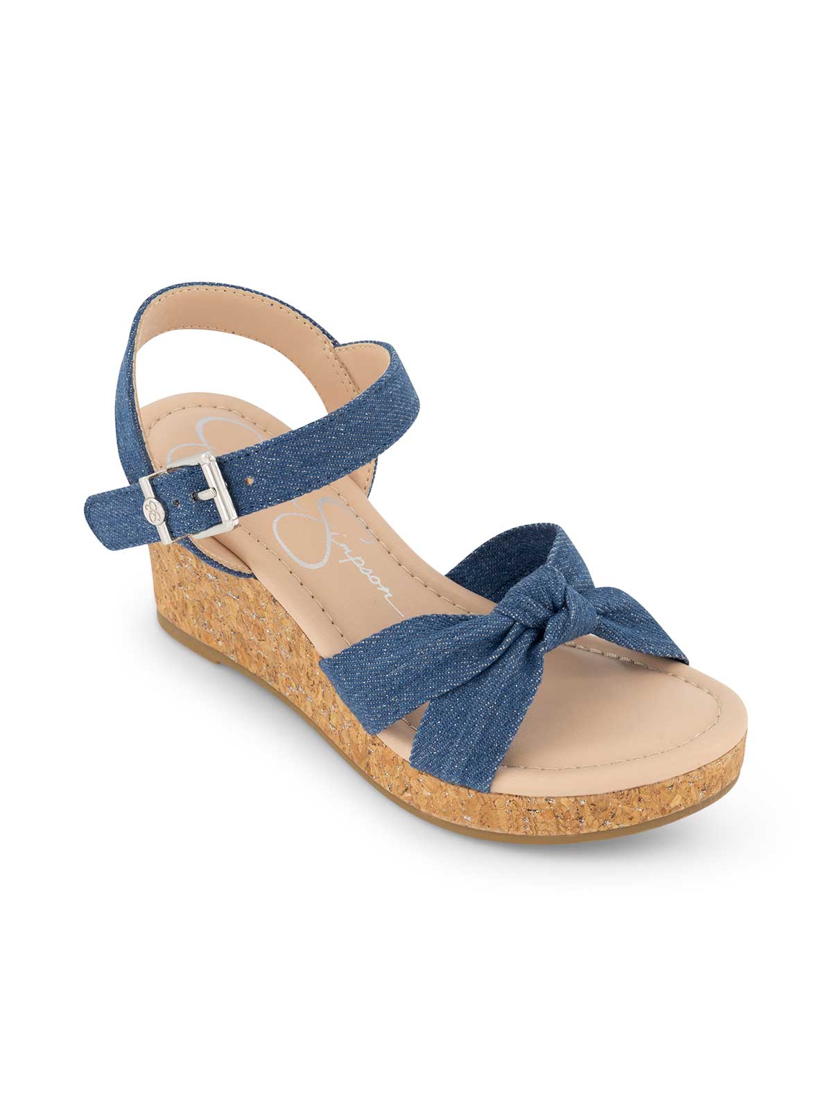 Girls' Asha Knot Wedge Sandals in Denim - Jessica Simpson Women