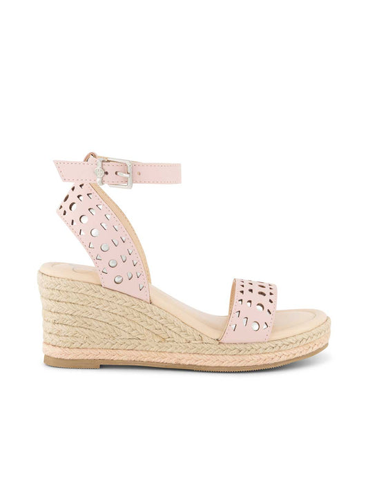 Girls' Asha Perforated Wedge Sandal in Blush - Jessica Simpson Women