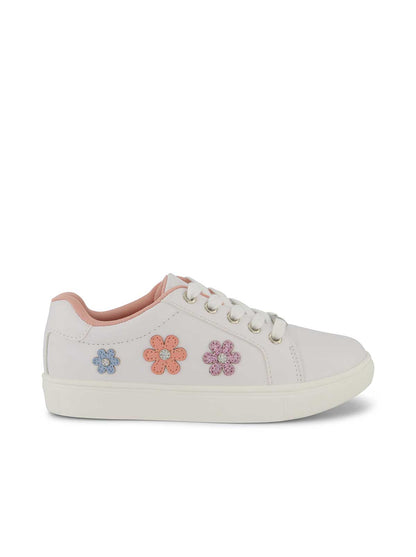 Girls' Gina Flower Low Sneakers in White - Jessica Simpson Women