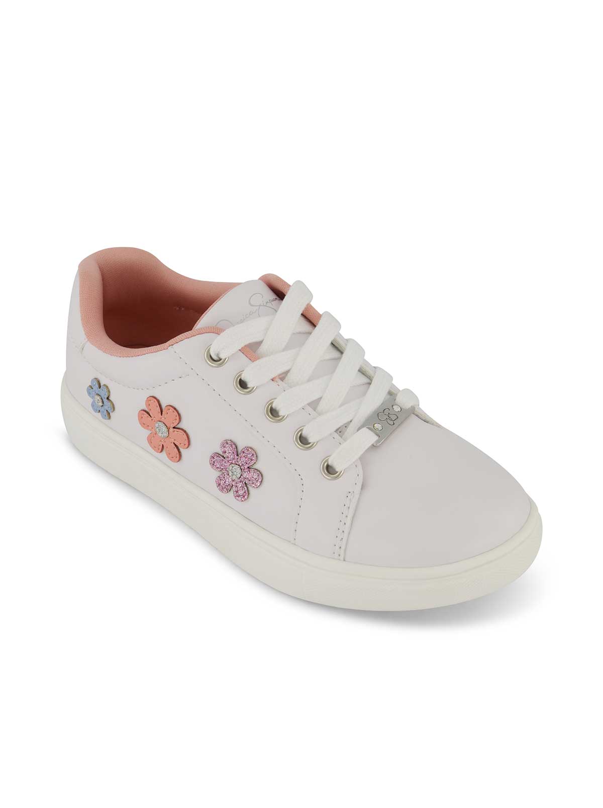 Girls' Gina Flower Low Sneakers in White - Jessica Simpson Women