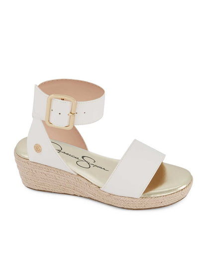 Girls' Asha Cuff Wedge Sandals in White - Jessica Simpson Women