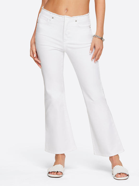 Love Song High Rise Crop Flare in White - Jessica Simpson Women