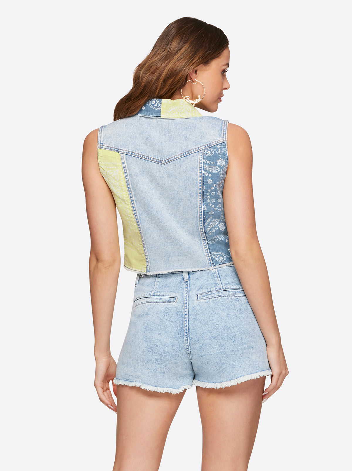 Sound Track Crop Denim Vest in Heavenly - Jessica Simpson Women