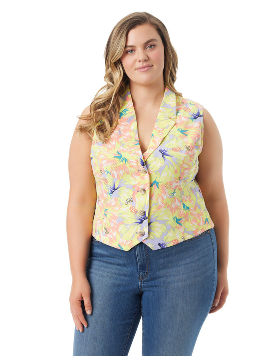 Embla Vest in Candy Hibiscus - Jessica Simpson Women