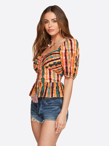 Ami Halter Top in Tie Dye Stripe - Jessica Simpson Women