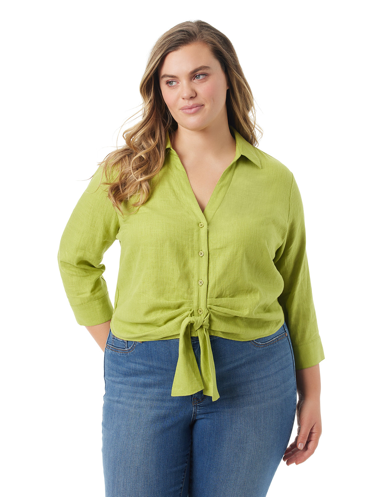 Soley Tie Front Top in Pickled Pepper - Jessica Simpson Women