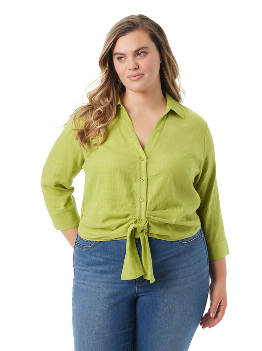 Soley Tie Front Top in Pickled Pepper - Jessica Simpson Women