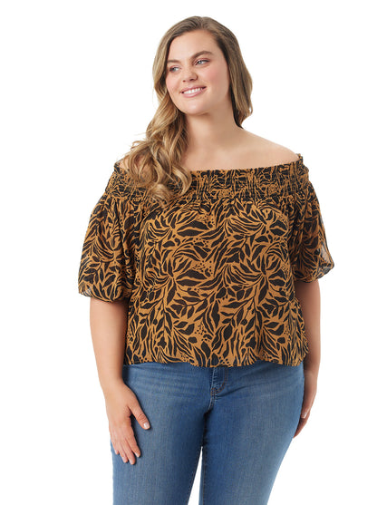 Rosiya Off Shoulder Top in Zebra Floral - Jessica Simpson Women