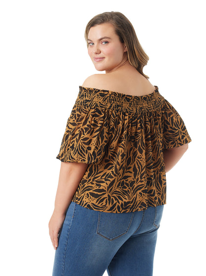 Rosiya Off Shoulder Top in Zebra Floral - Jessica Simpson Women