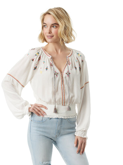 Tanuka Embellished Top in Gardenia - Jessica Simpson Women