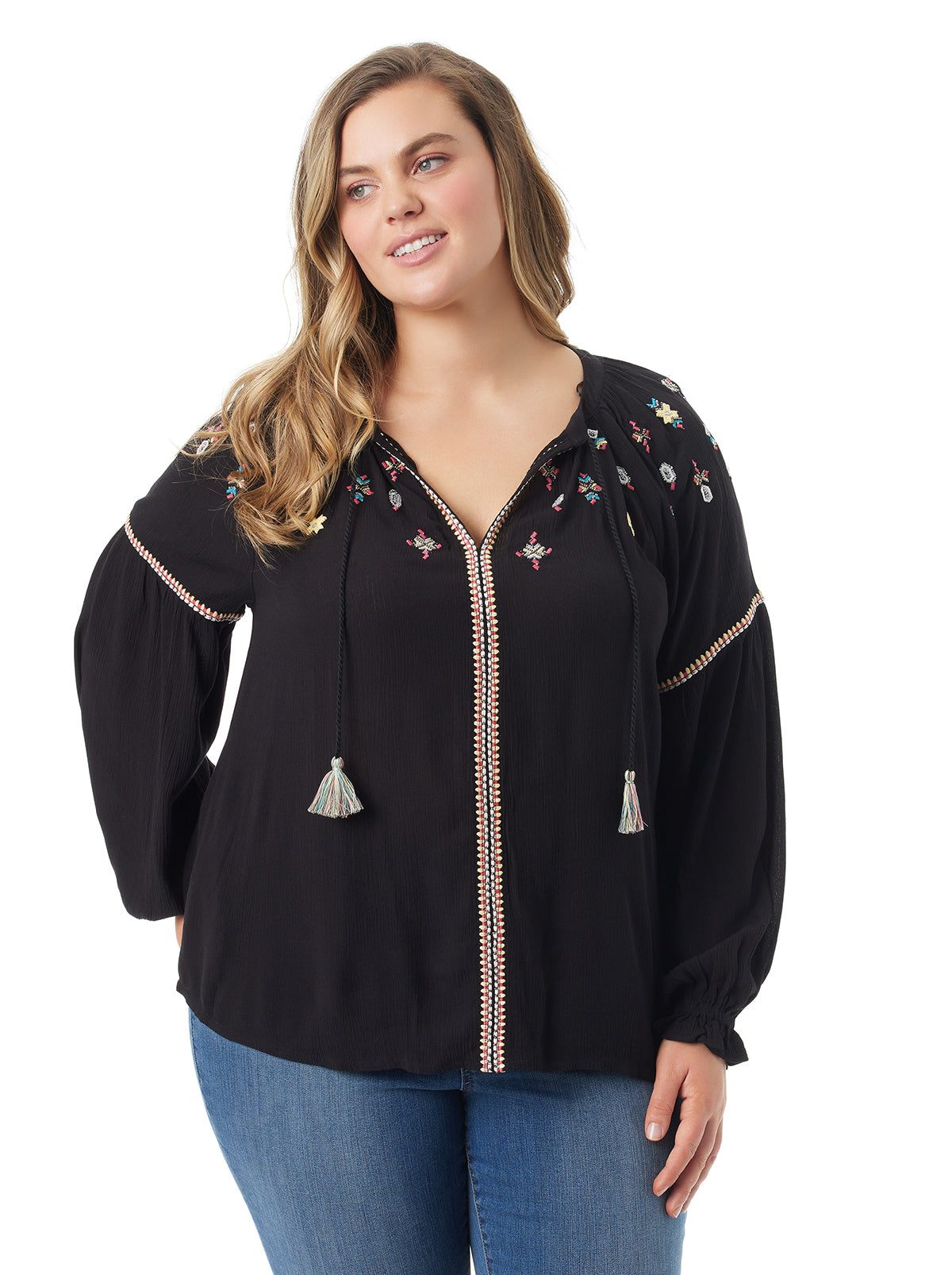 Lissy Embellished Top in Black - Jessica Simpson Women