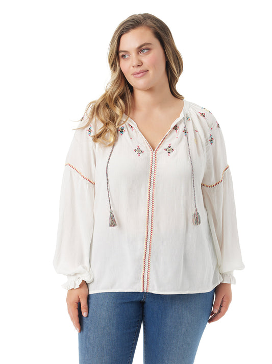 Lissy Embellished Top in Gardenia - Jessica Simpson Women