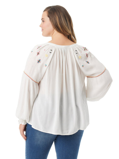 Lissy Embellished Top in Gardenia - Jessica Simpson Women