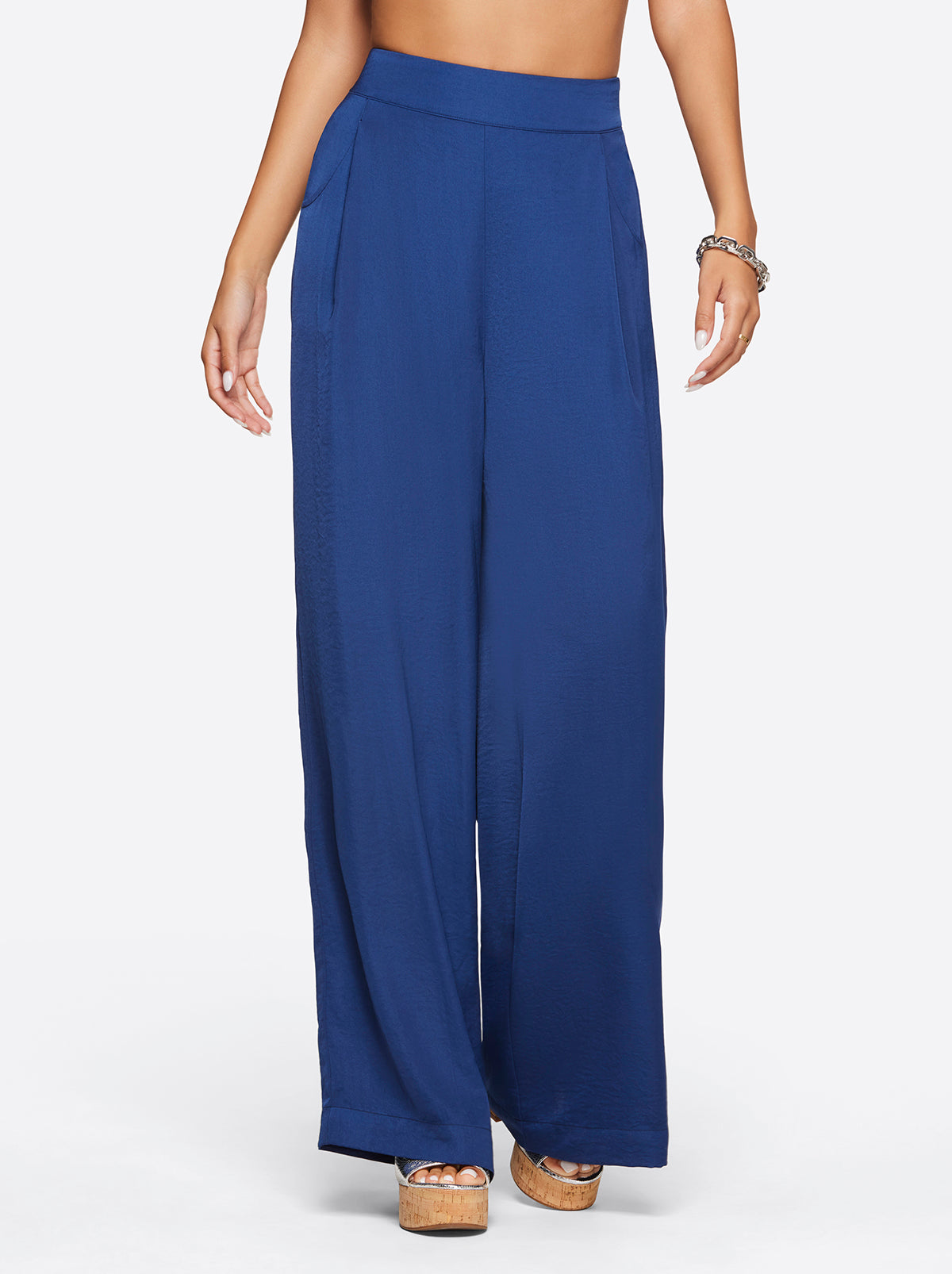 Winnie Wide Leg Pants in Medieval Blue - Jessica Simpson Women